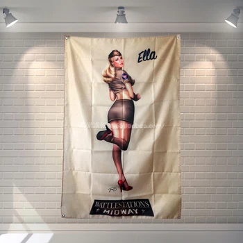 

"Ella" Retro Classic Movies Poster Cloth Flag Banners Placard Bar Billiards Hall Studio Theme Wall Hanging Decoration