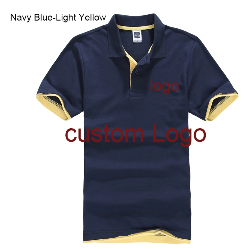 Рубашка поло на заказ с принтом логотипа компании/отеля/персонала унисекс с коротким рукавом из хлопка