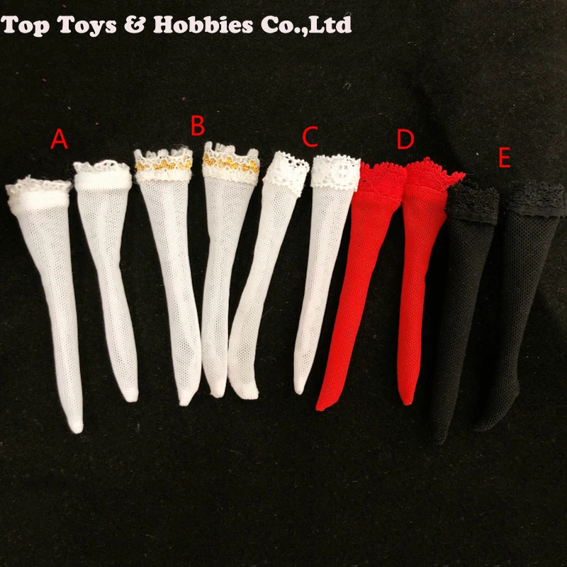 

Hot 1/12 Scale Accessory Sexy Black /white/RED Long tube Net stocking Model For 6'' TBLeague PHMB2018 Seamless Body