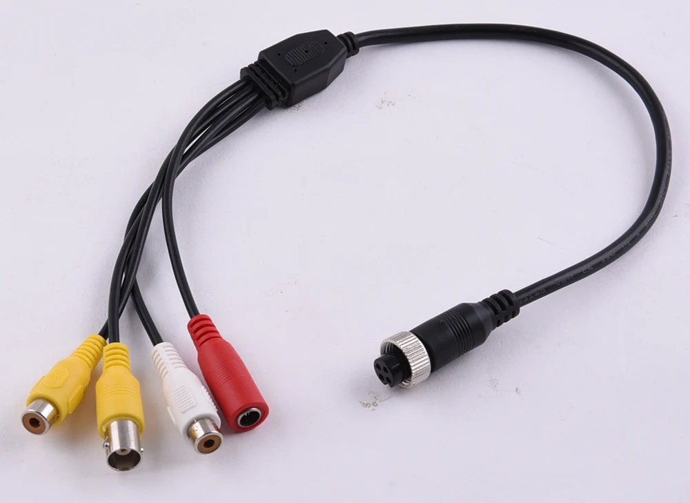 4pin Aviation female connector extension AV DC BNC Cable