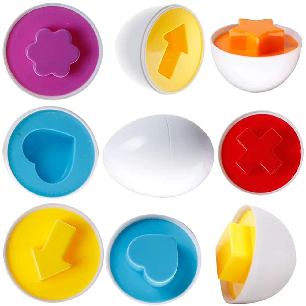 6 шт., набор яиц для массажа, дошкольные игрушки, распознавание цвета, обучающая игрушка, сопряжение, умные яйца
