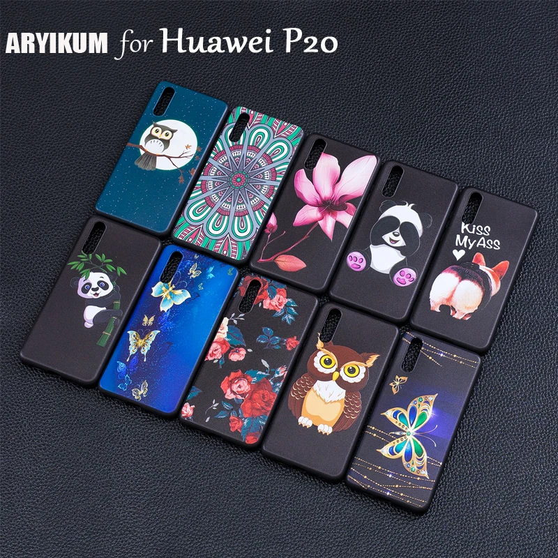 3D Relief Silicone Cartoon Case sFor Huawei P20 P 20 Coque Slim TPU Cover For Hawei Hauwei Capa |
