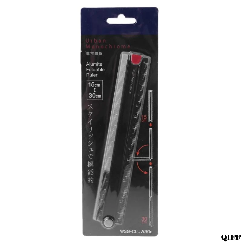 

Drop Ship&Wholesale Aluminum Alloy Foldable 15cm-30cm Ruler Simple 90c Folding Metal Stationery Rule MAY28