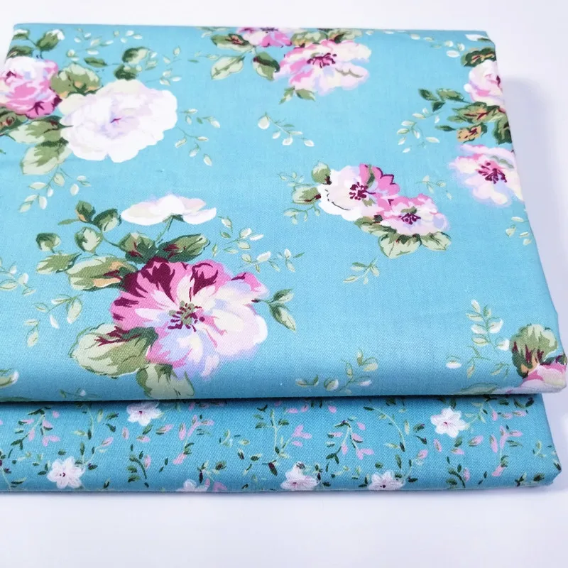 50x40 см цветочный из хлопчатобумажной ткани синий серии DIY шитье uphostery ремесло для ребенка и детские стеганые одеяла простыни платье материал