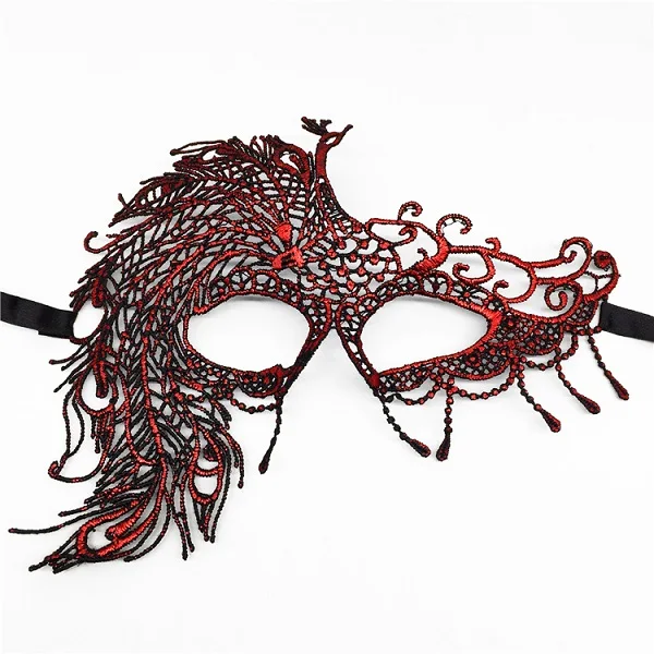 Высококачественная Сексуальная Красная кружевная маска с полым глазом на Хэллоуин, Рождество, маскарад, Вечерние Маски - Цвет: Style26