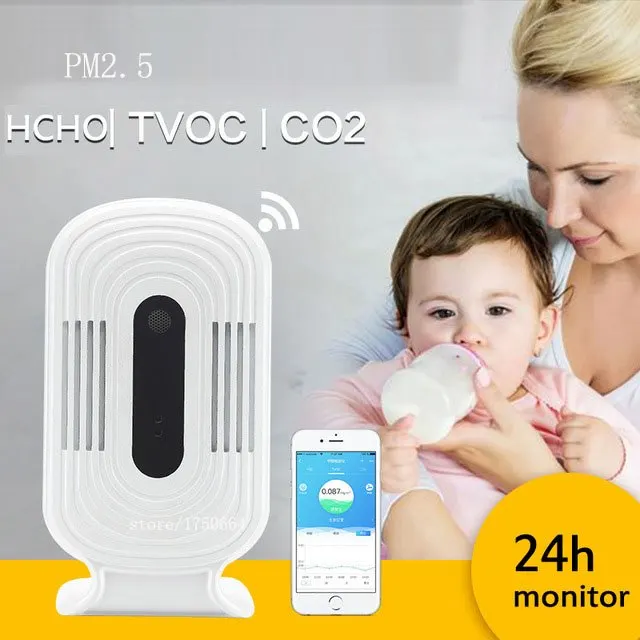 WIFI PM2.5 HCHO TVOC CO2 термометр гигрометр углекислый монитор умный детектор газа