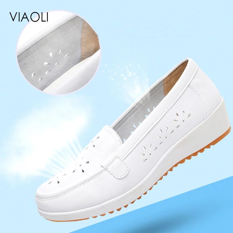 

Doctor Nurse's Shoes Summer Soft Sole Non-slip Shoes High Quality White Women Wedge Hospital Medical Work Shoes Breathable Shoes