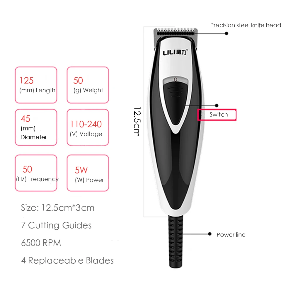 Online 100 240V Professional Hair Clipper Corded Haar Trimmer Bart Trimmer Haar Cutter Haarschnitt Maschine Für Home Barber Verwenden rasierer Werkzeug