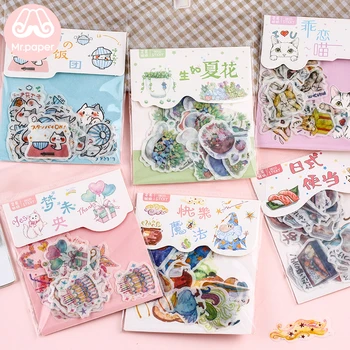 Mr.paper 40Pcs/bag Japanese Kawaii Cartoon Comic Magic Deco Diary Stickers Scrapbooking Planner Decorative Stationery Stickers mr paper 45pcs bag garden series washi deco diary stickers scrapbooking pad planner decorative stationery stickers accessories