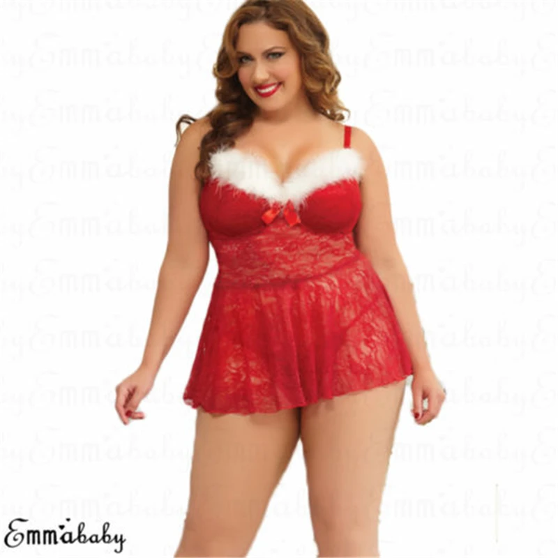Babydoll G String Сексуальное открытое платье с ремешком женское рождественское нижнее