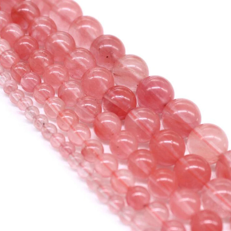 

Natural Beads Watermelon Red Stone 4 6 8 10 12 MM Round Crystal Beads Loose Beads for Jewelry Bracelet Accessories Making DIY