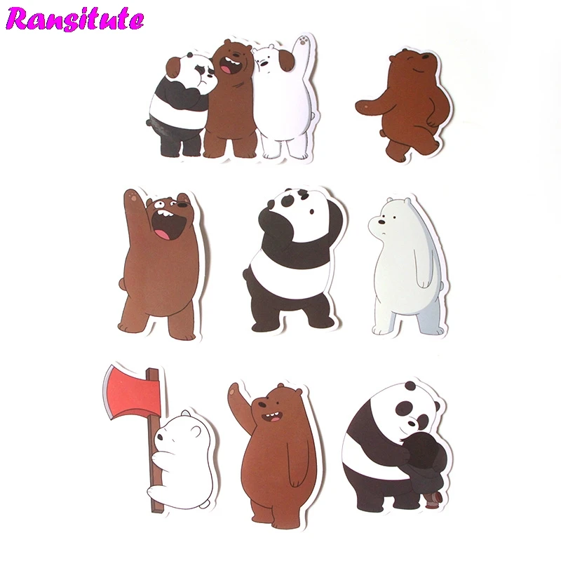 37Pcs/set We Bare Bears Mixed Sticker Laptop Skateboard Bike JDM Doodle Applique Cool Waterproof Sticker R397