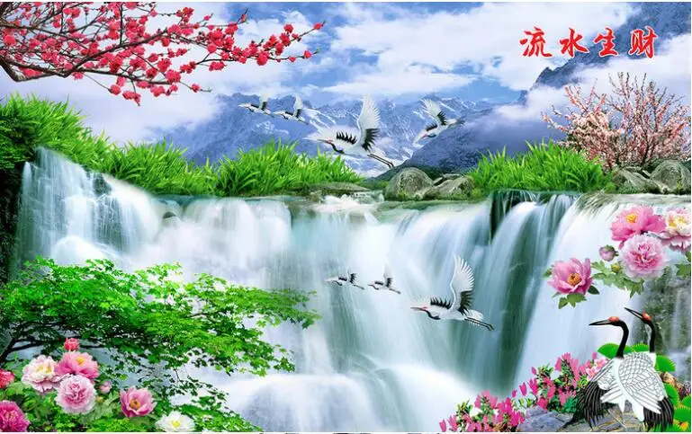 Beibehang 3d обои украшение в классическом стиле шелковая ткань личность обои цветок сливы пейзаж картина, фотообои скачать