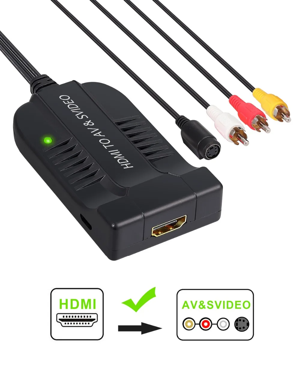 Proster 1080P HDMI в AV CVBS s видео конвертер адаптер композитный R L Аудио высокого