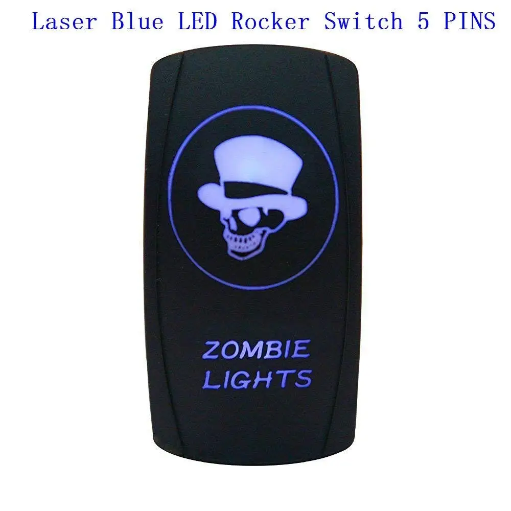 RED ROCKER SWITCH LASER ETCHED 20A 12V LED DRIVING LIGHTS