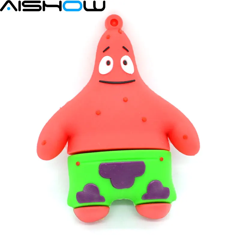 

Free shipping Real capacity Patrick Star usb flash drive 2gb 4gb 8gb 16gb 32gb thumb drive memory stick pen drive