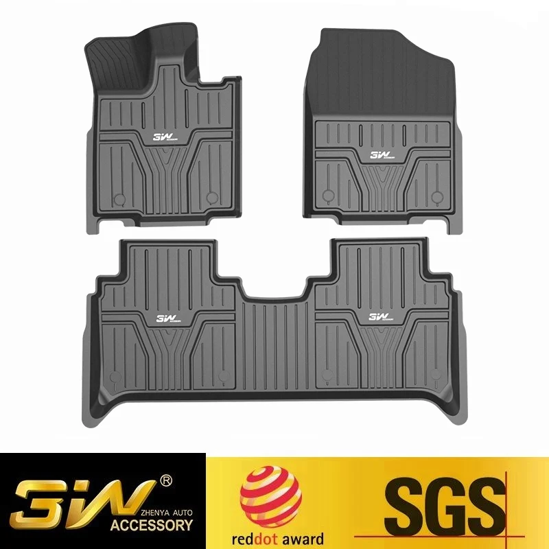 

Car floor mats For Honda CIVIC with 3w Customized Special tpe,black