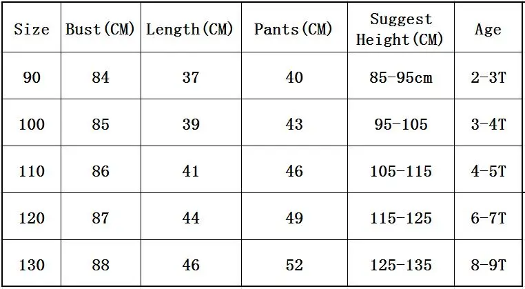 size chart