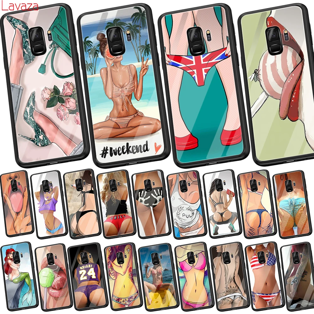 

Lavaza Jezreel Sombra Booty Tempered Glass Soft Case for Samsung Galaxy S8 S9 S10 Plus Note 8 9 A30 A50 A70 Cover