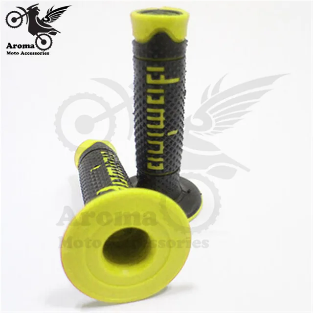 colorful universal 22MM motorbike handle bar grip parts racing moto handle grips rubber for honda suzuki yamaha KTM domino motocross accessories dirtbike hand grips pitbike part dirt pit bike grip motorcycle handlebar yellow
