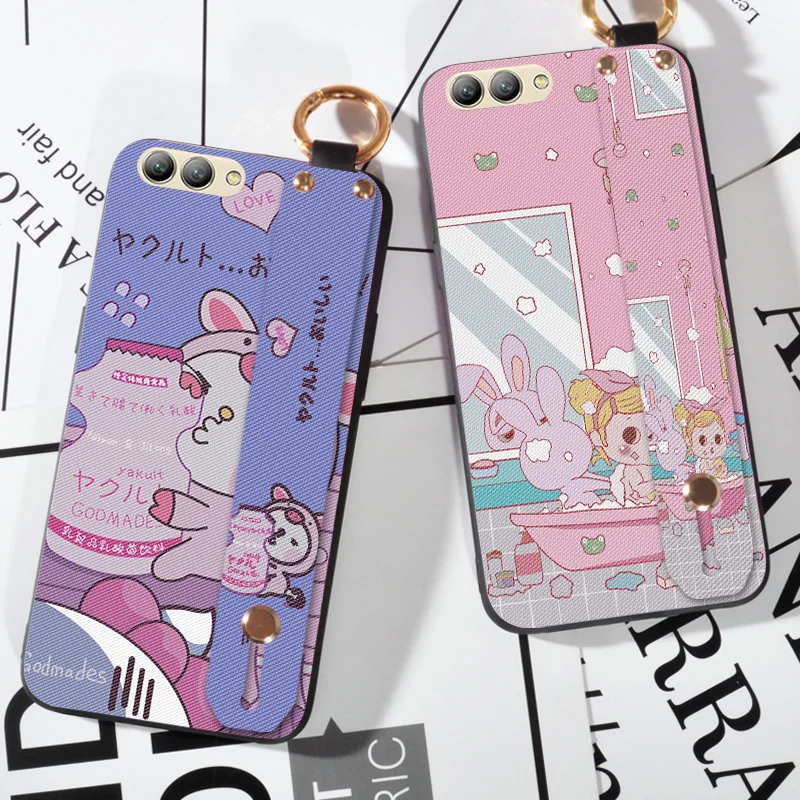 

Fashion Wrist Strap Cartoon Cases For Huawei Nova 2 2i 2S Animal Rabbit Printing TPU Cover For Huawei Nova 2 Plus