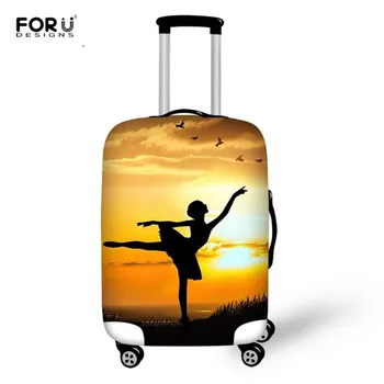 

FORUDESIGNS 3D Ballet Girl Thick Luggage Cover Travel Suitcase Protective Covers Dust Rain Cover for 18-30 Inch Trolley Case Bag
