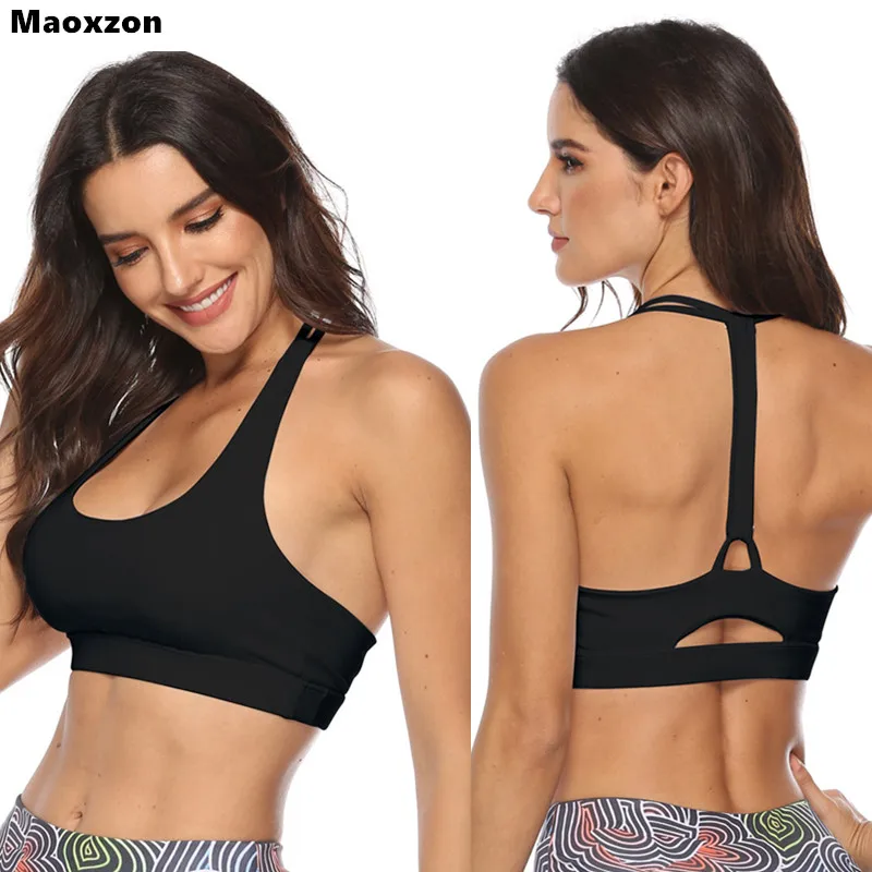 Maoxzon Womens Sexy Sportswear Fitness Short Tank Tops Bras For Female 