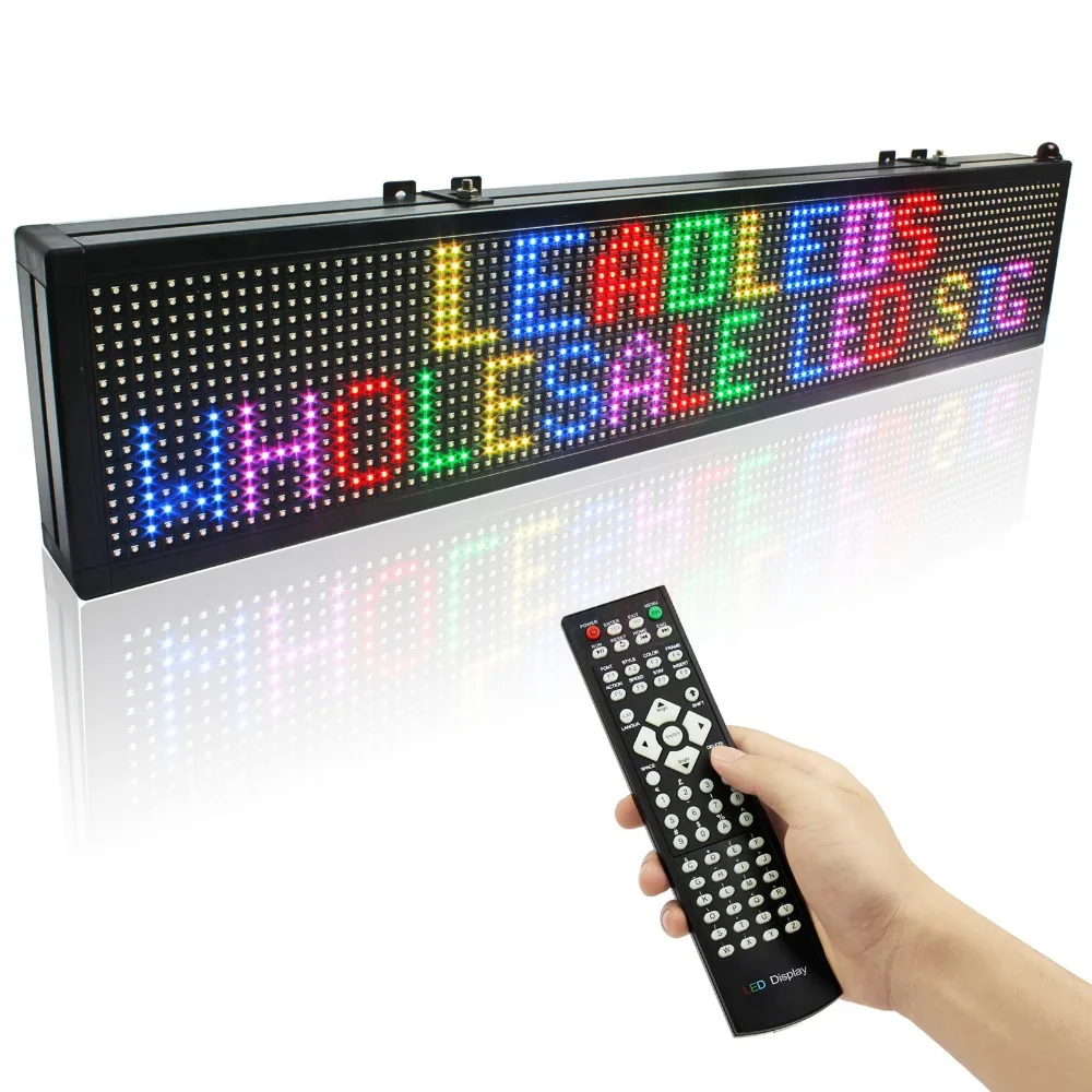 Colorful Light 39 X 6 Inch IR Remote LED Sign Vivid RGB Programmable Message Scrolling Wireless LED Display Sign Board Lighting