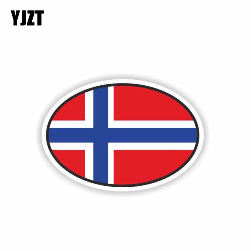 YJZT 11 9 см * 8 стикер для автомобиля овальная наклейка с флагом Norway на окно шлема 6
