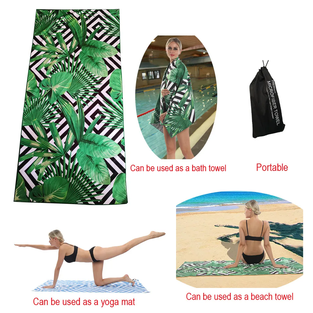

ISHOWTIENDA Cute Double-Sided Printed Poncho Beach Towel Carpet Swimwear Pool Blanket Wearable bath pad Yoga Mats