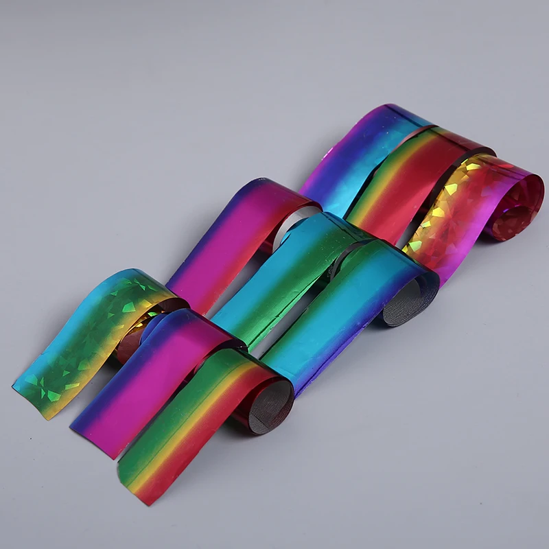 

9pcs Starry Sky holographic Nail Foils 20*4cm Colorful Shimmer Transfer Sticker DIY Nail Tips for Nail Decorations