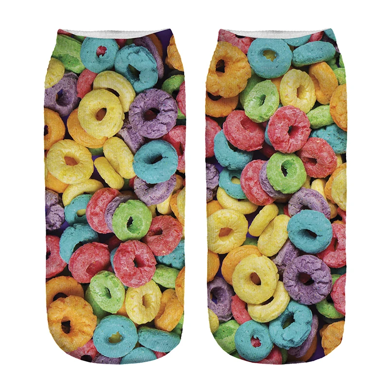 1 пара Детские хлопковые носки с принтом пончиков|socks kids|kids sockschildren socks |
