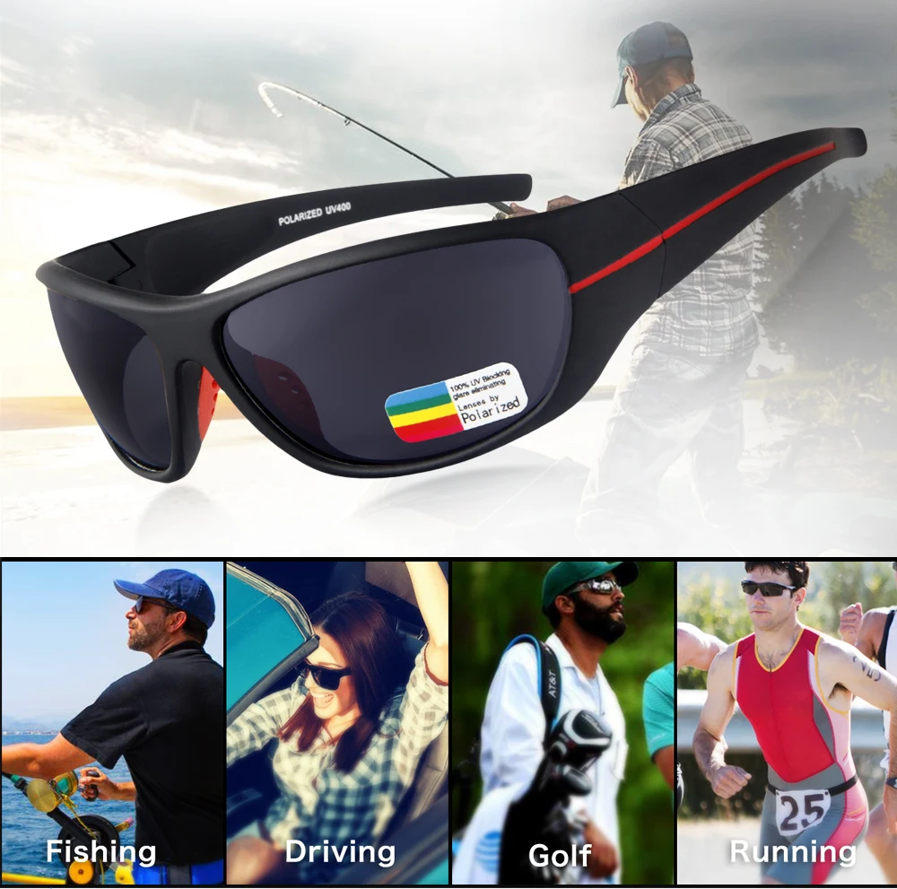 Queshark UV400 поляризованные солнцезащитные очки для рыбалки, очки для велоспорта, велосипеда, мотоцикла, вождения, охоты, туризма, спорта, рыбалки