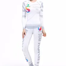 Женщины С Длинным Рукавом Сжатия Базовый Слой Колготки Набор Мягкой Высокой Упругой Фитнес Йога Бег Тренировки Рубашки и Брюки Костюм