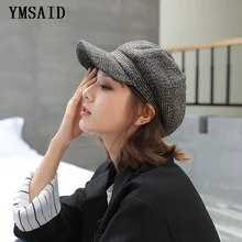 Ymsaid, женские береты Newsboy, шерсть, войлок, высокое качество, Осень-зима, шапка, толстая, теплая, для художника, восьмиугольная шапка, Ретро стиль, клетчатый берет, шапка Ymsaid, женские береты Newsboy, шерсть, войлок, высокое качество, Осень-зима, шапка, толстая, теплая, для художника, восьмиугольная шапка, Ретро стиль, клетчатый берет, шапка