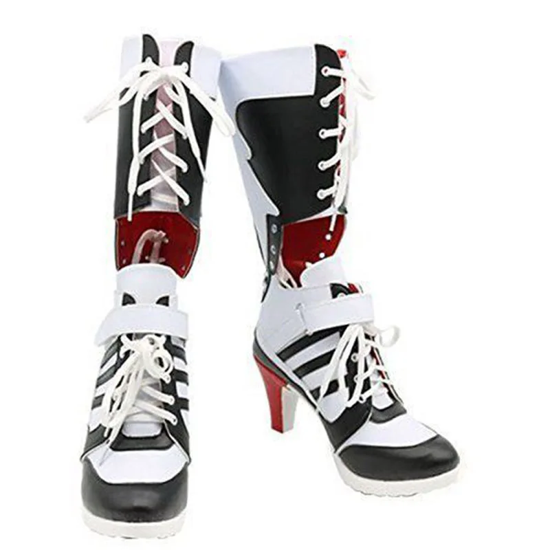New Batman DC Comic Suicide Squad Harley Quinn Boots Women high heel Shoes Clown Cosplay Boots for