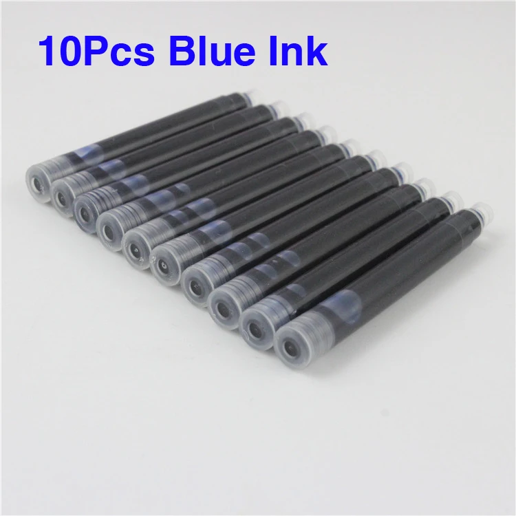 Jinhao 992 модная прозрачная цветная авторучка с 0,5 мм F наконечником, полимерные чернильные ручки для письма, школьные принадлежности - Цвет: 10Pcs blue ink