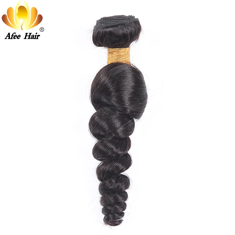 AliAfee Hair Brazilian loose Wave Weave 1 Bundle Deals 8-28 Inch Brazilian Hair 100% Human Hair Extensions 1B Non remy Hair