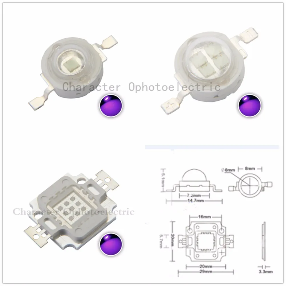 High Pow UV Purple LED integrated chip 365Nm 375Nm 385Nm 395Nm 405Nm 410Nm 420N COB Ultraviolet Lights 3/5/10/20/30/50/100 Watt 603035 a5d uv led module for uv gel curing lights uv flatbed printer ink varnish curing dry lamps 365nm 395nm ultraviolet lights