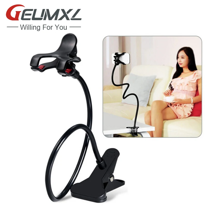 

Universal Long Arm Lazy Mobile Phone Gooseneck Stand Holder Stents Flexible Bed Desk Table Clip Bracket For iphone Smartphone