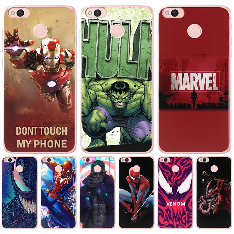 

Iron Man For Xiaomi Mi Redmi 4X 4A 5A 5 Plus Note 3 4 5A 5 6 6A Pro A1 5X A2 6X 8 phone case Joker venom marvel Spiderman Cover