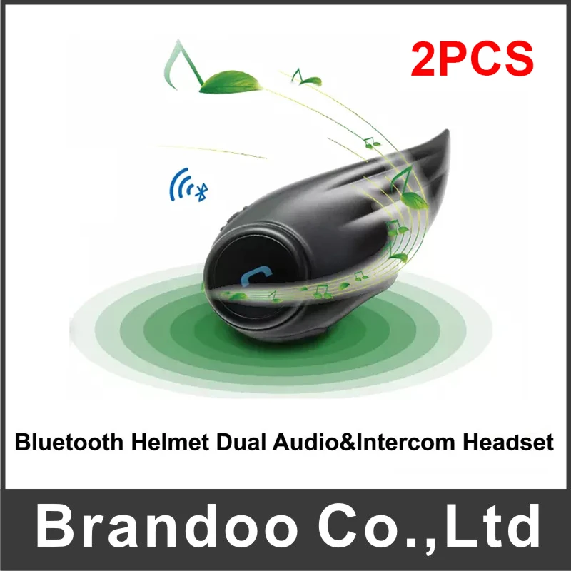 

2 pcs Interphone 800M Motorcycle Bluetooth Helmet Intercom headset for 2 Rider
