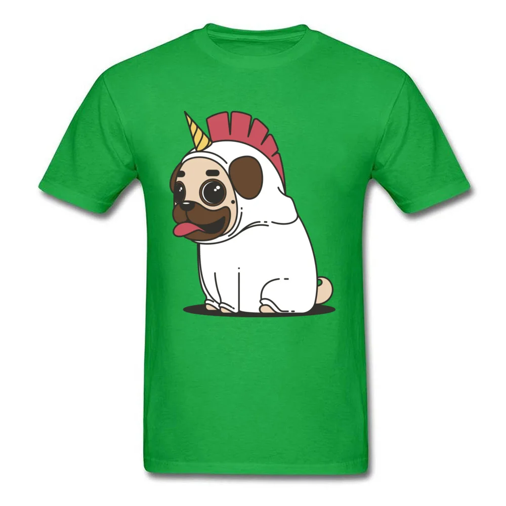 Tops & Tees Unicorn pug dog Father Day 2018 Newest Gift Short Sleeve 100% Cotton Round Collar Man T Shirt Gift Sweatshirts Unicorn pug dog green