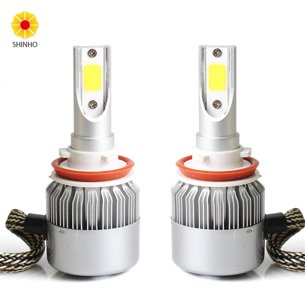 

2pcsx Just Plug & Play H8 H9 H11 COB Chips Car Led Headlight Driving Fog Front Lamp Bulb DRL 6000K Car Light Sourcing
