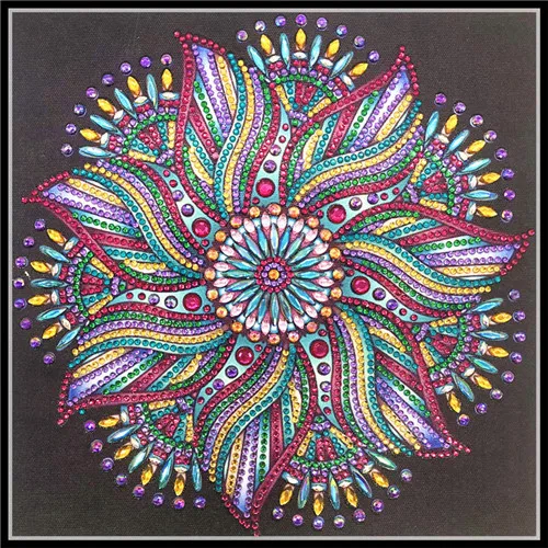 Алмазная вышивка Мандала Цветок специальная форма алмазная живопись иглы Стразы 5d алмазная DIY кристальная живопись - Цвет: Коричневый