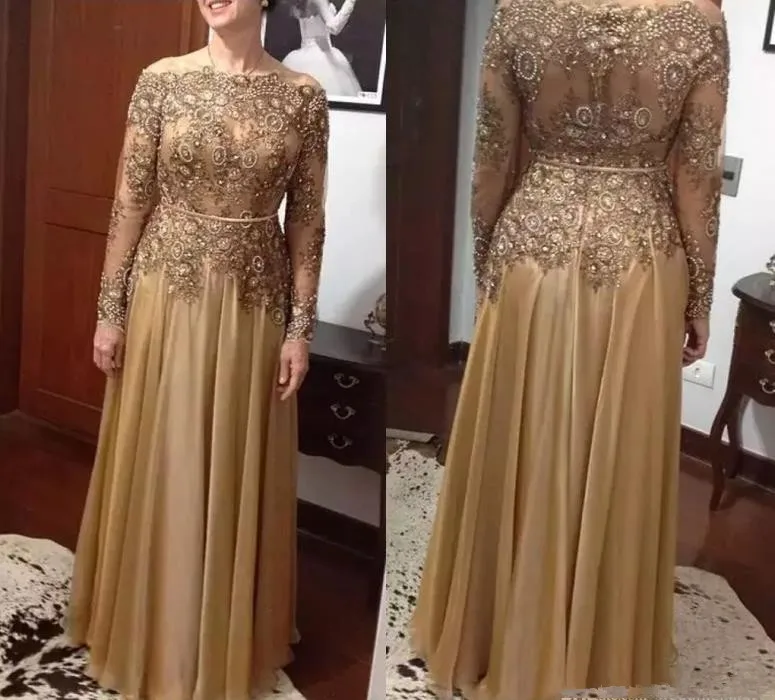 Элегантное золотое кружевное платье с бусинами для матери невесты vestido de madrinha