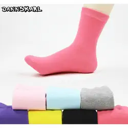 Новые модные длинные женские носки зимние хлопковые носки для девочек осенние однотонные носки женские теплые женские Чулочные изделия