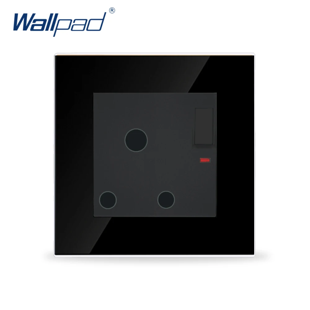 Розетка Wallpad 15A/16A Великобритания роскошный переключатель из черного