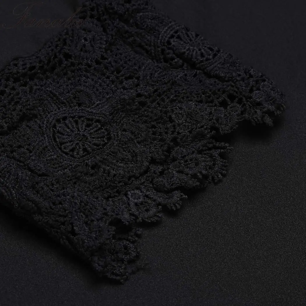 Fashion New Women Casual V-Neck 3/4 Sleeve Patchwork Lace Button Sexy T-Shirt Fashion New Women Casual V-Neck 3/4 Sleeve Patchwork Lace Button Sexy T-Shirt