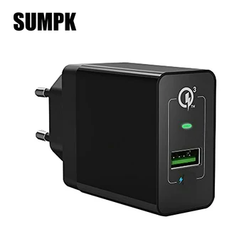 

SUMPK USB Quick Charge 3.0 18W Dual USB Phone Charger For iPhone X Fast Charger Adapter for Huawei Samsung Galaxy S8/S8+ EU Plug